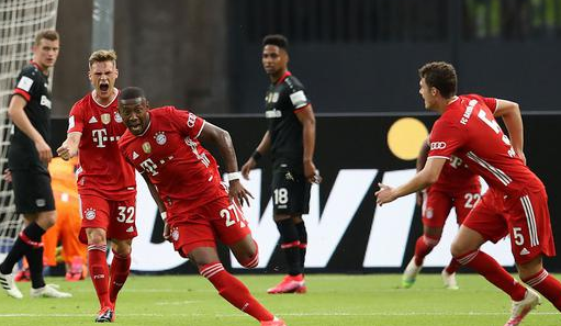 德国杯-拜仁4-2药厂夺双冠 莱万梅开二度阿拉巴任意球
