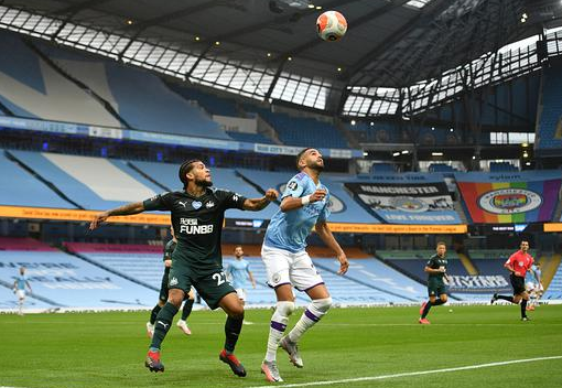 英超-曼城主场5-0横扫纽卡斯尔 热苏斯造乌龙席尔瓦任意球破门