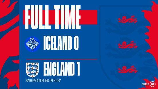 欧国联-斯特林造点并罚入 各罚1人英格兰1-0冰岛