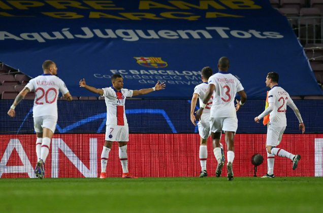 欧冠-姆巴佩帽子戏法梅西点射 巴萨主场1-4遭巴黎逆转
