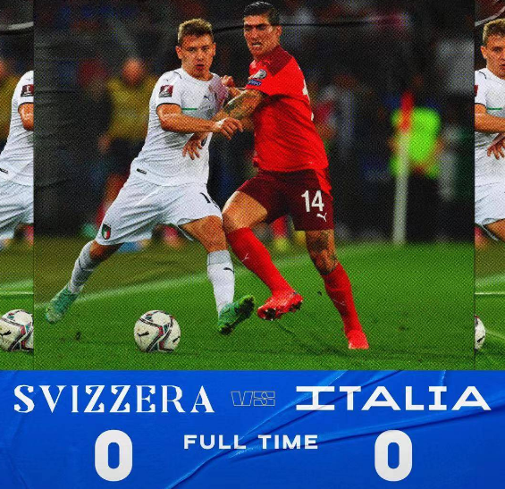 世预赛-意大利0-0战平瑞士 贝拉尔迪失单刀若日尼奥丢点