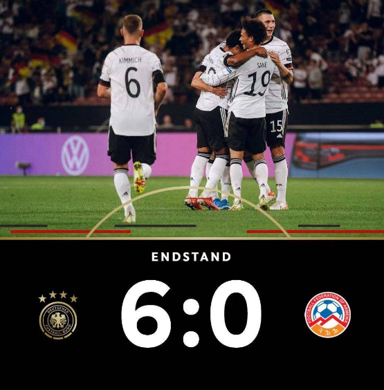 世预赛-德国6-0大胜亚美尼亚升榜首 格纳布里双响维尔纳传射