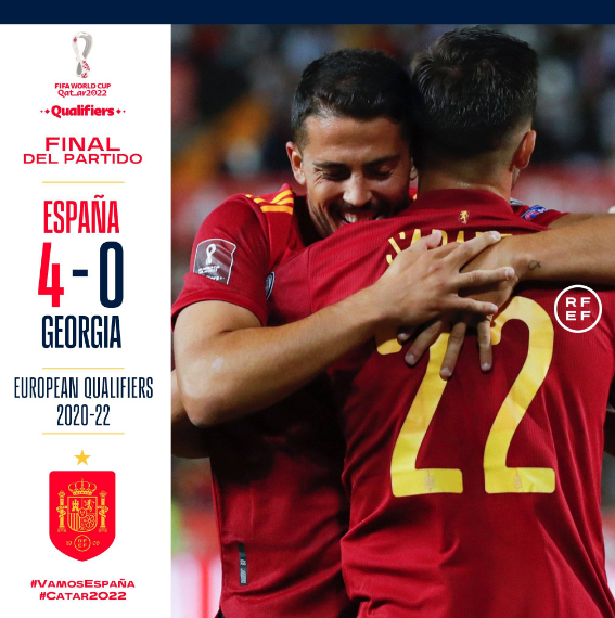 世预赛-F-托雷斯萨拉维亚破门 西班牙4-0大胜格鲁吉亚