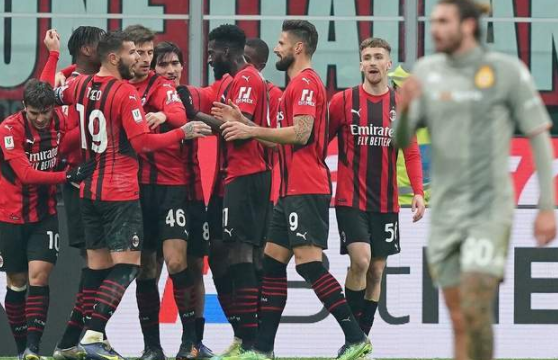 意杯-AC米兰3-1热那亚晋级8强 吉鲁破门莱奥萨勒马科尔斯加时建功