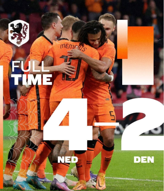 友谊赛-荷兰4-2战胜丹麦 埃里克森回归+破门贝尔温双响