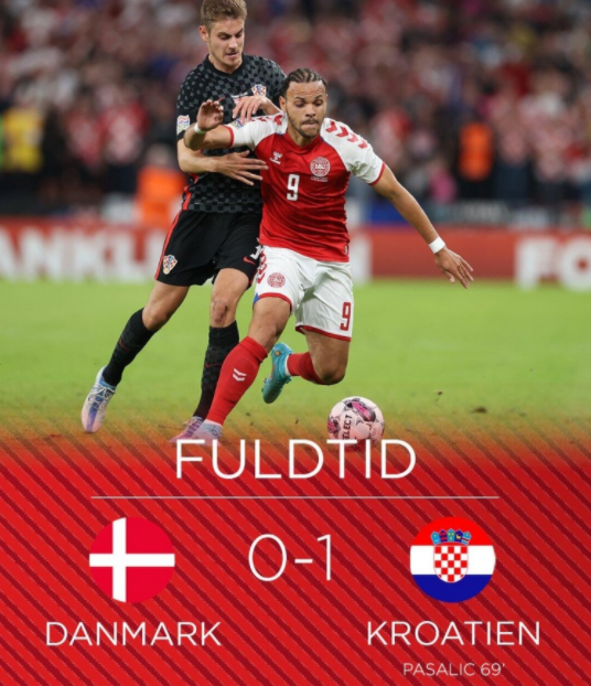 欧国联-克罗地亚客场1-0击败丹麦获首胜 帕萨利奇制胜球