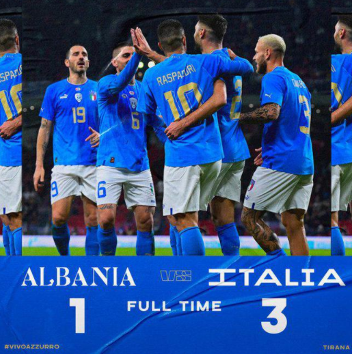 友谊赛-意大利3-1逆转阿尔巴尼亚 格里福射传建功